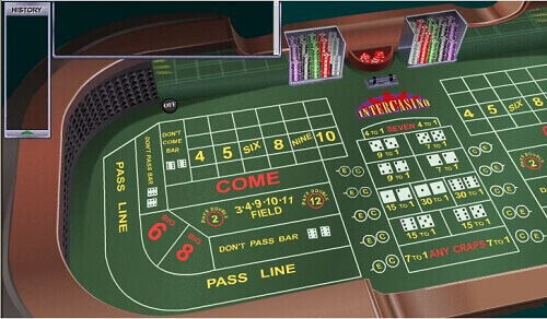 Image of online craps gameplay