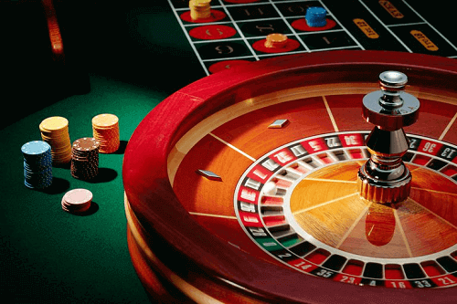 roulette table with casino chips