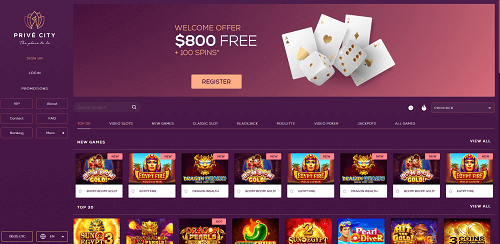 Privé City Casino Bonus 